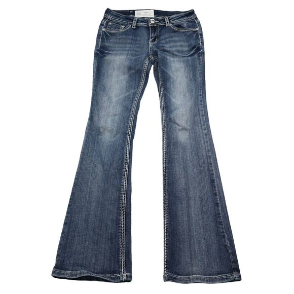 Denim Couture Jeans Womens 5 Blue New Fashion Flat Front Pockets Boot Cut Pants - Picture 1 of 16
